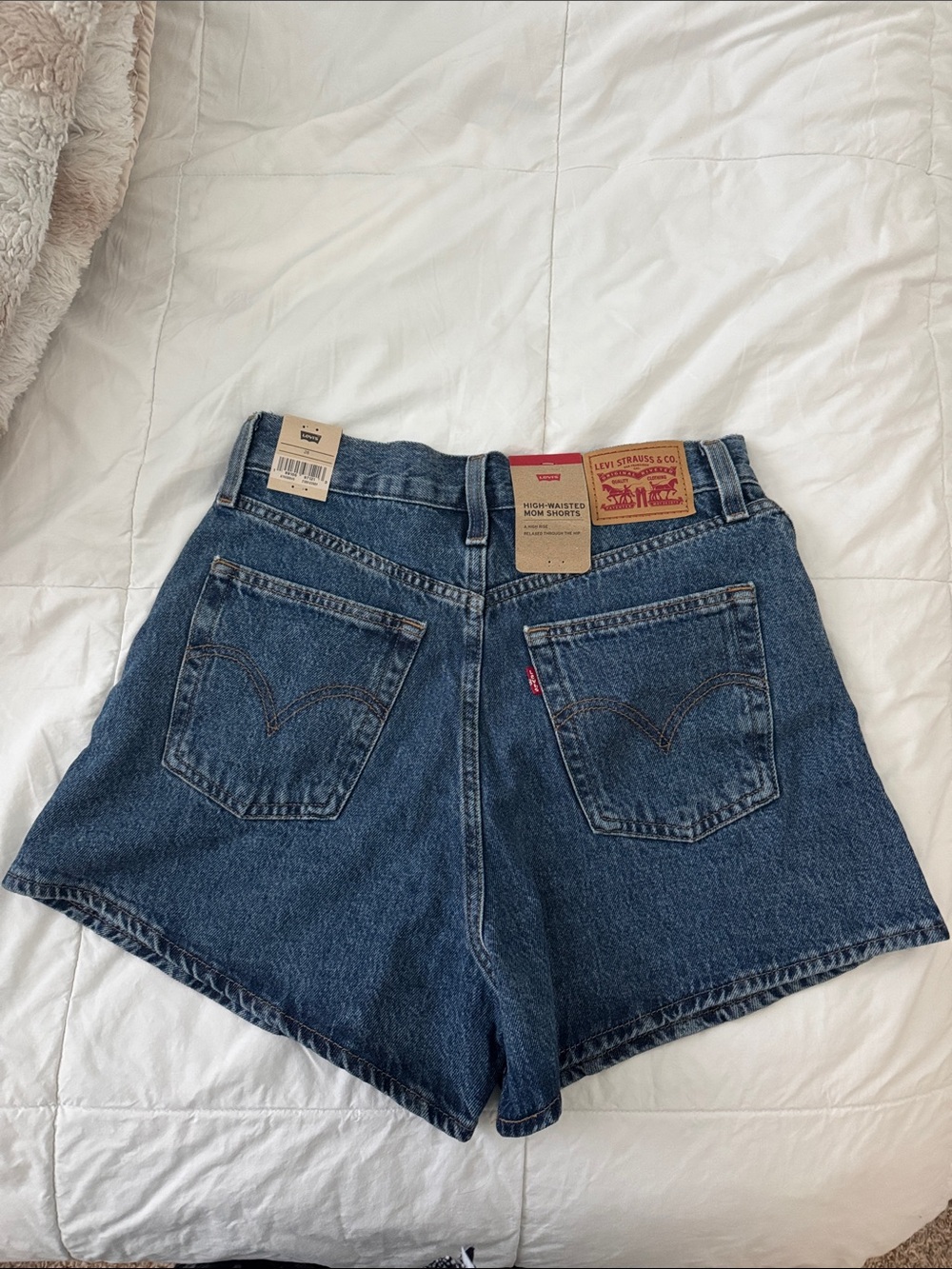 Levi's Blue High-Rise Denim Shorts